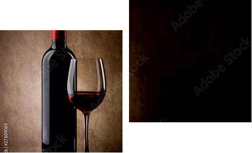 Czerwone wino na chwilę odpoczynku
 - Zweiteiliges Leinwandbild, Diptychon