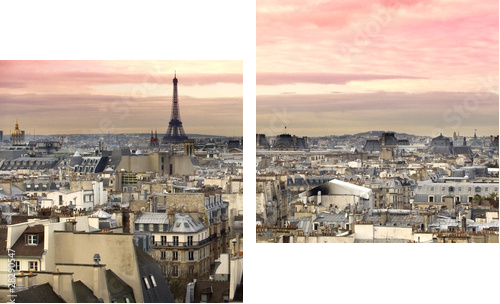 Paris Aussicht Eiffelturm - Zweiteiliges Leinwandbild, Diptychon