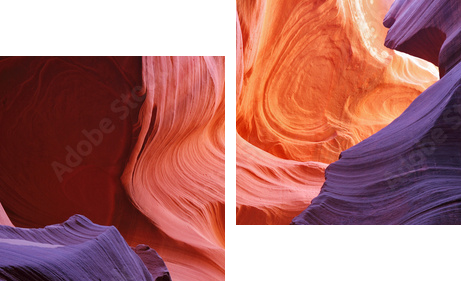 Glowing colorful  corridor - Zweiteiliges Leinwandbild, Diptychon