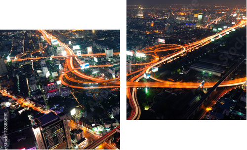 Autoroute Ã©changeur Bangkok, ThaÃ¯lande - Zweiteiliges Leinwandbild, Diptychon