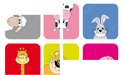 animales divertidos - Zweiteiliges Leinwandbild, Diptychon