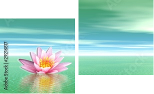 Lily flower in green ocean - Zweiteiliges Leinwandbild, Diptychon