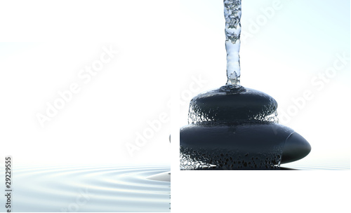 Zen waterfall - Zweiteiliges Leinwandbild, Diptychon
