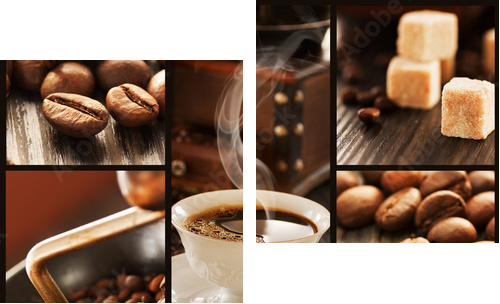 Kawa  - aromatyczny collage
 - Zweiteiliges Leinwandbild, Diptychon