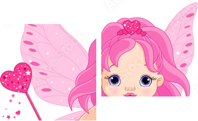 Cute little baby Love fairy - Zweiteiliges Leinwandbild, Diptychon