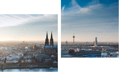 KÃ¶lner Dom und Stadtpanorama - Zweiteiliges Leinwandbild, Diptychon