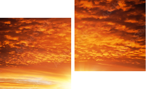 railway to sunset - Zweiteiliges Leinwandbild, Diptychon