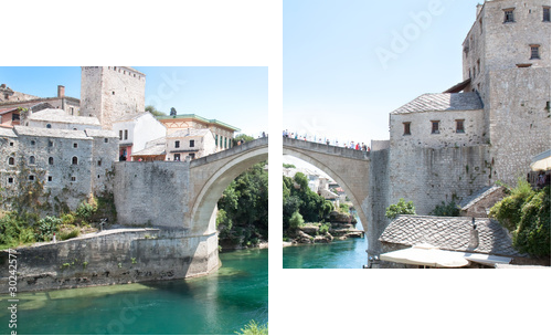 Old bridge - Mosta - Zweiteiliges Leinwandbild, Diptychon