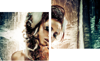 Golden lady - Zweiteiliges Leinwandbild, Diptychon