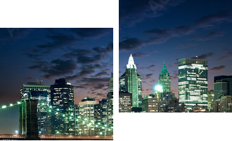 Amazing New York cityscape - taken after sunset - Zweiteiliges Leinwandbild, Diptychon