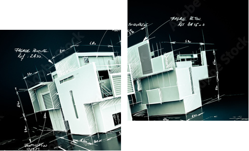 Luxurious architecture project - Zweiteiliges Leinwandbild, Diptychon