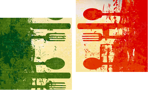 Italian Menu Vector Template
 - Zweiteiliges Leinwandbild, Diptychon