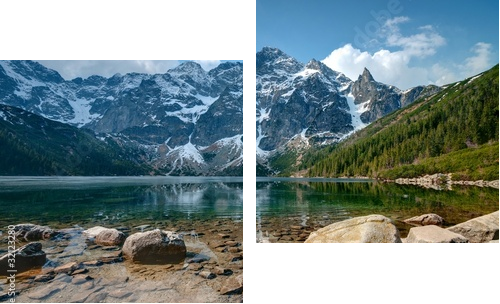 Polish Tatra mountains Morskie Oko lake - Zweiteiliges Leinwandbild, Diptychon