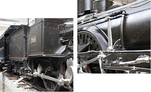 Detail of old steam locomotive - Zweiteiliges Leinwandbild, Diptychon
