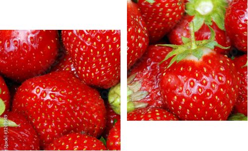 erdbeeren - Zweiteiliges Leinwandbild, Diptychon