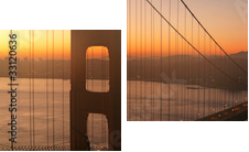 Golden Gate o świcie
 - Zweiteiliges Leinwandbild, Diptychon