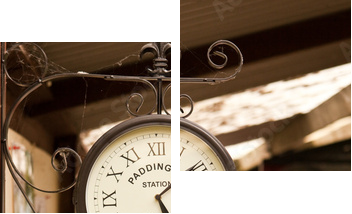 Railway clock - Zweiteiliges Leinwandbild, Diptychon