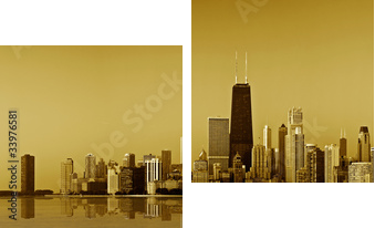 Złote wybrzeże-Chicago
 - Zweiteiliges Leinwandbild, Diptychon