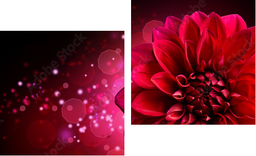 Dahlia Autumn flower design - Zweiteiliges Leinwandbild, Diptychon