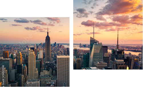 New York Empire state building Times square - Zweiteiliges Leinwandbild, Diptychon