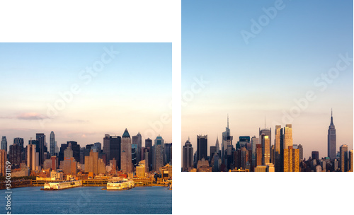 New York skyline - Zweiteiliges Leinwandbild, Diptychon