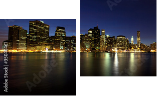 panorama Manhattanu o zmierzchu
 - Zweiteiliges Leinwandbild, Diptychon