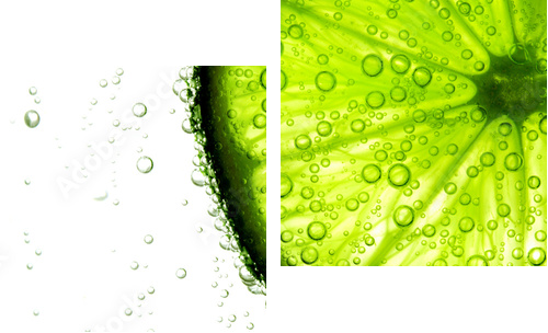 lime slice in water - Zweiteiliges Leinwandbild, Diptychon