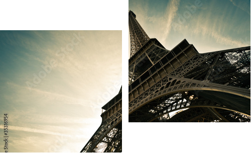 Tour Eiffel Paris France - Zweiteiliges Leinwandbild, Diptychon