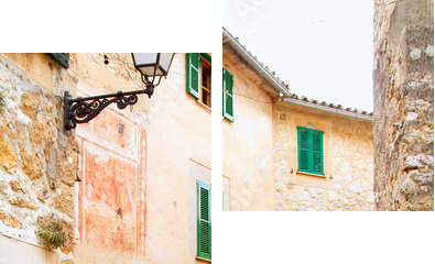 Medieval Valldemosa traditional Majorca village - Zweiteiliges Leinwandbild, Diptychon