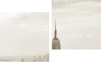 Manhattan panorama in sepia - Zweiteiliges Leinwandbild, Diptychon