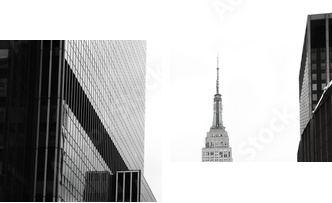 Emipre State Building and yellow, Manhattan, New York - Zweiteiliges Leinwandbild, Diptychon