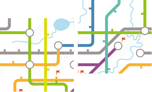 Subway map texture - Zweiteiliges Leinwandbild, Diptychon