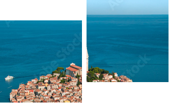 Luftaufnahme von Rovinj-Istrien im Sommer - Zweiteiliges Leinwandbild, Diptychon