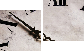 Antique Clock in Water - Zweiteiliges Leinwandbild, Diptychon