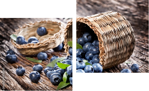 Blueberries have dropped from the basket - Zweiteiliges Leinwandbild, Diptychon
