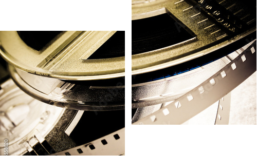 Film reels - Zweiteiliges Leinwandbild, Diptychon