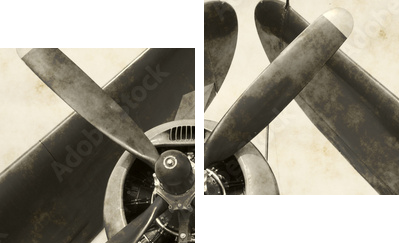Wartime navy airplane with folded wings - Zweiteiliges Leinwandbild, Diptychon
