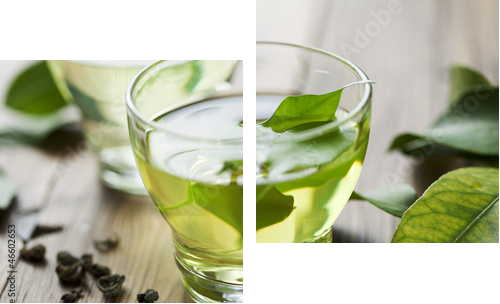 green tea  - Zweiteiliges Leinwandbild, Diptychon