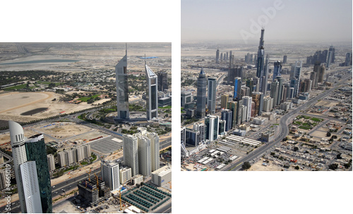 Sheikh Zayed Road In The UAE, Littered With Landmarks & Towers - Zweiteiliges Leinwandbild, Diptychon