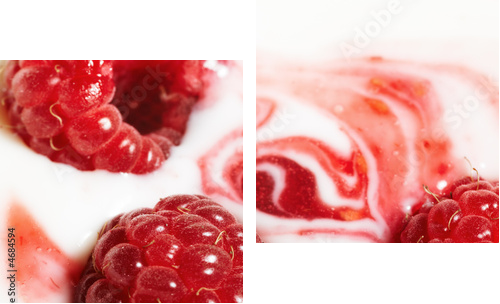 Raspberry and cream - Zweiteiliges Leinwandbild, Diptychon