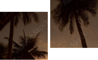 Relaxing hammock sunset - Zweiteiliges Leinwandbild, Diptychon