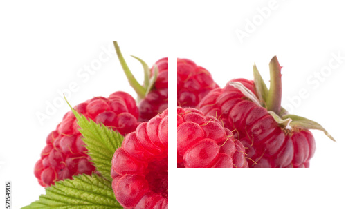 Ripe raspberries - Zweiteiliges Leinwandbild, Diptychon