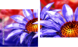 beauty 3d flower panoramic  - Zweiteiliges Leinwandbild, Diptychon