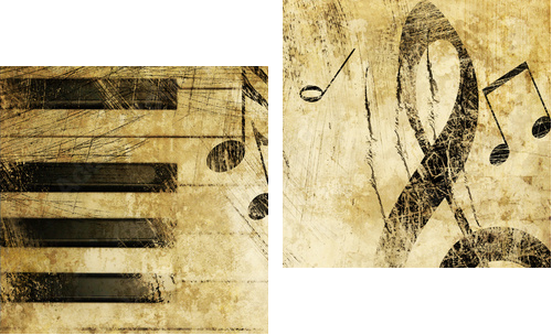 music grunge - Zweiteiliges Leinwandbild, Diptychon
