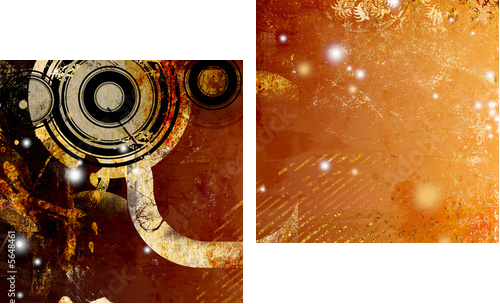 grunge geometric background - Zweiteiliges Leinwandbild, Diptychon