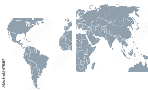 weltkarte, world map - Zweiteiliges Leinwandbild, Diptychon