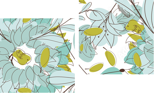 Seamless floral pattern - Zweiteiliges Leinwandbild, Diptychon
