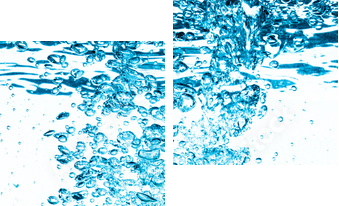 Green lime in the Water. - Zweiteiliges Leinwandbild, Diptychon
