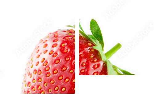 Strawberry isolated on white background - Zweiteiliges Leinwandbild, Diptychon