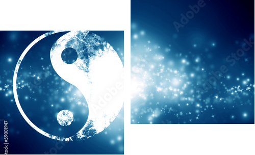 yin yang sign  - Zweiteiliges Leinwandbild, Diptychon